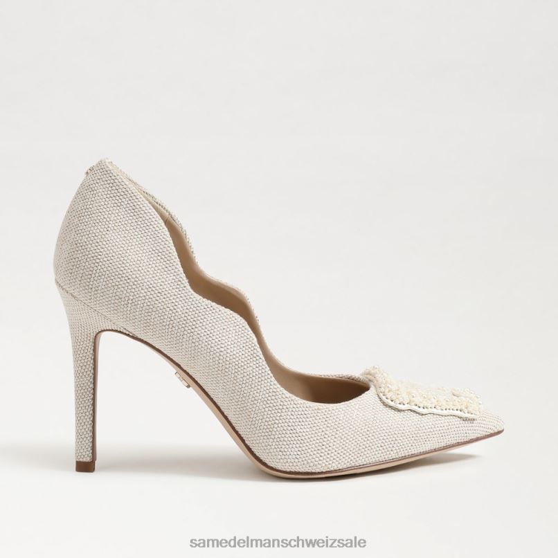 CH Sam Edelman Frauen Harriett-Perlen-Absatz mit spitzer Zehenpartie Elfenbein-Multi X2J86584 Schuhwerk