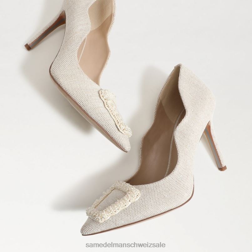 CH Sam Edelman Frauen Harriett-Perlen-Absatz mit spitzer Zehenpartie Elfenbein-Multi X2J86584 Schuhwerk