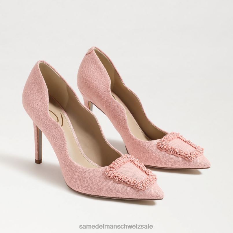CH Sam Edelman Frauen Harriett-Perlen-Absatz mit spitzer Zehenpartie Korallenpfirsich X2J86585 Schuhwerk