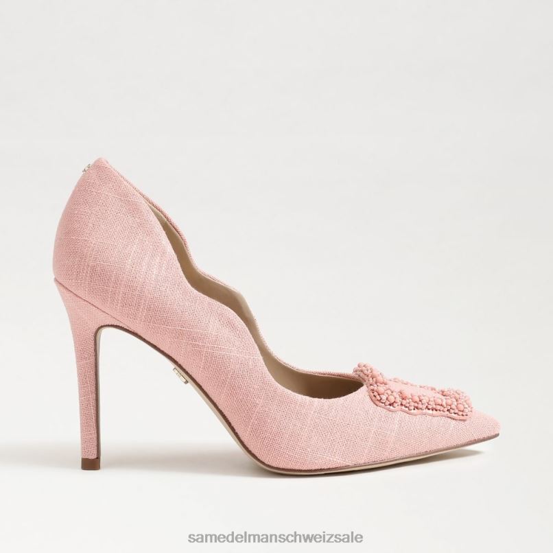 CH Sam Edelman Frauen Harriett-Perlen-Absatz mit spitzer Zehenpartie Korallenpfirsich X2J86585 Schuhwerk