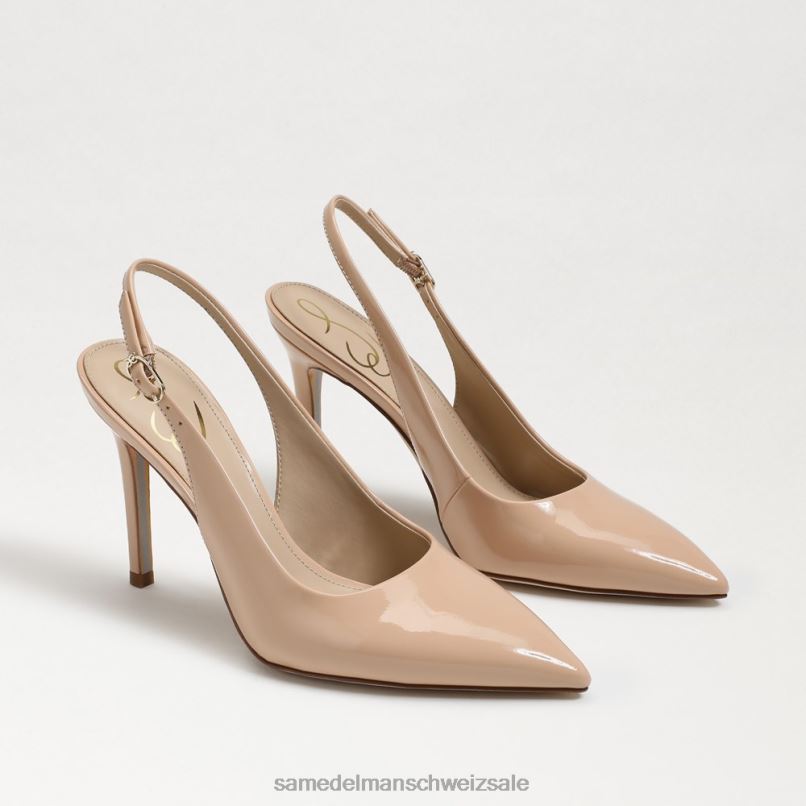 CH Sam Edelman Frauen Haselnussbraune Slingback-Pumps Beige-Rouge-Lack X2J86665 Schuhwerk