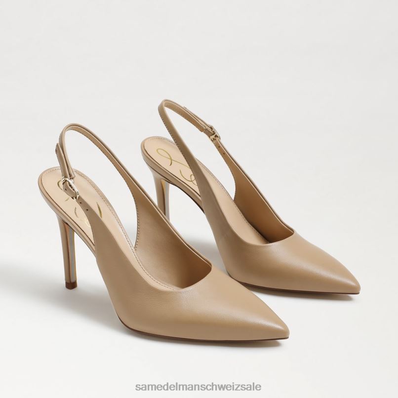 CH Sam Edelman Frauen Haselnussbraune Slingback-Pumps sanftes Beige X2J86661 Schuhwerk