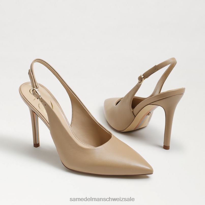CH Sam Edelman Frauen Haselnussbraune Slingback-Pumps sanftes Beige X2J86661 Schuhwerk