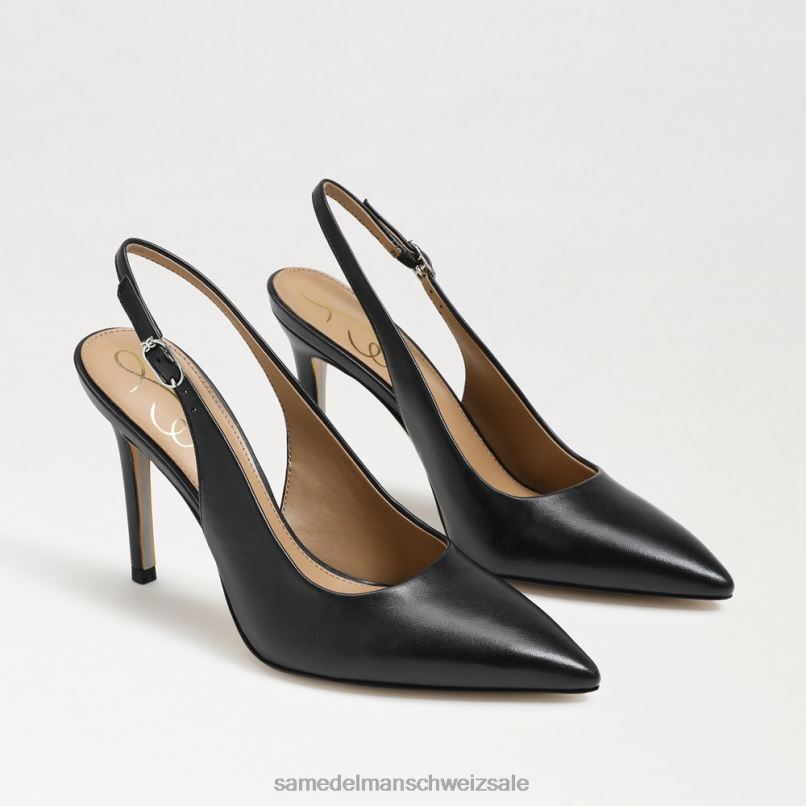 CH Sam Edelman Frauen Haselnussbraune Slingback-Pumps schwarzes Leder X2J86662 Schuhwerk