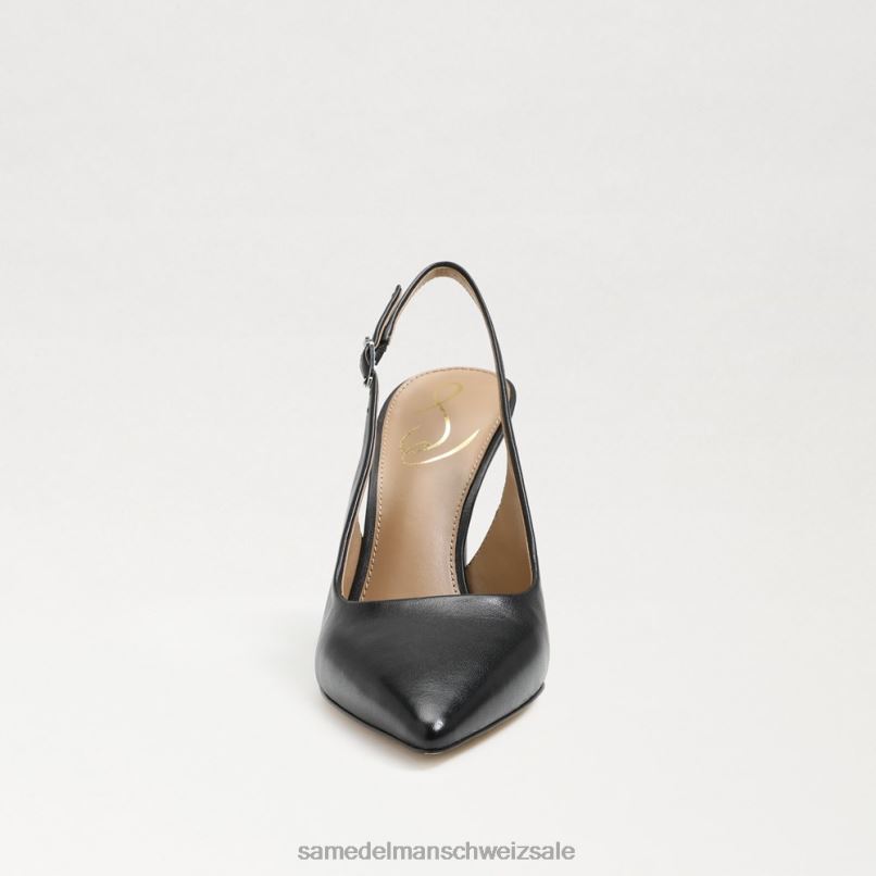 CH Sam Edelman Frauen Haselnussbraune Slingback-Pumps schwarzes Leder X2J86662 Schuhwerk