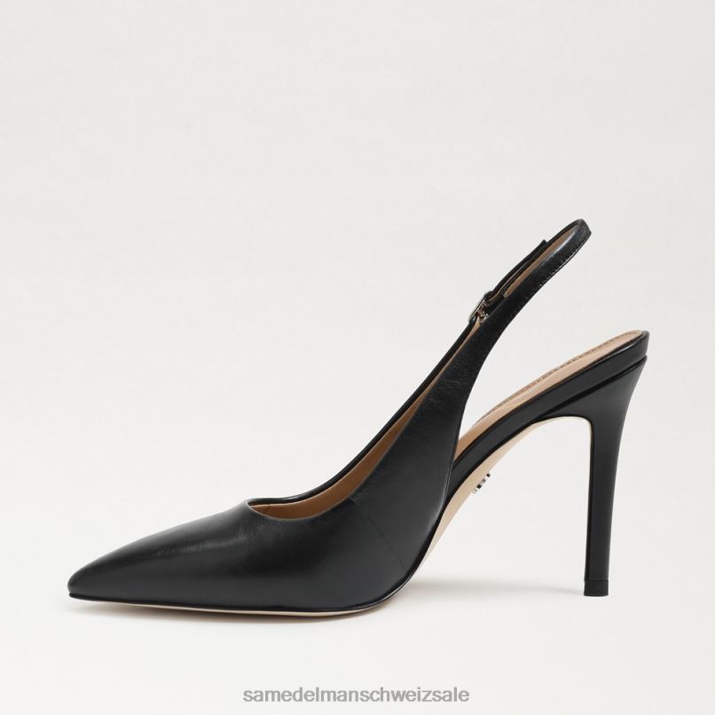 CH Sam Edelman Frauen Haselnussbraune Slingback-Pumps schwarzes Leder X2J86662 Schuhwerk