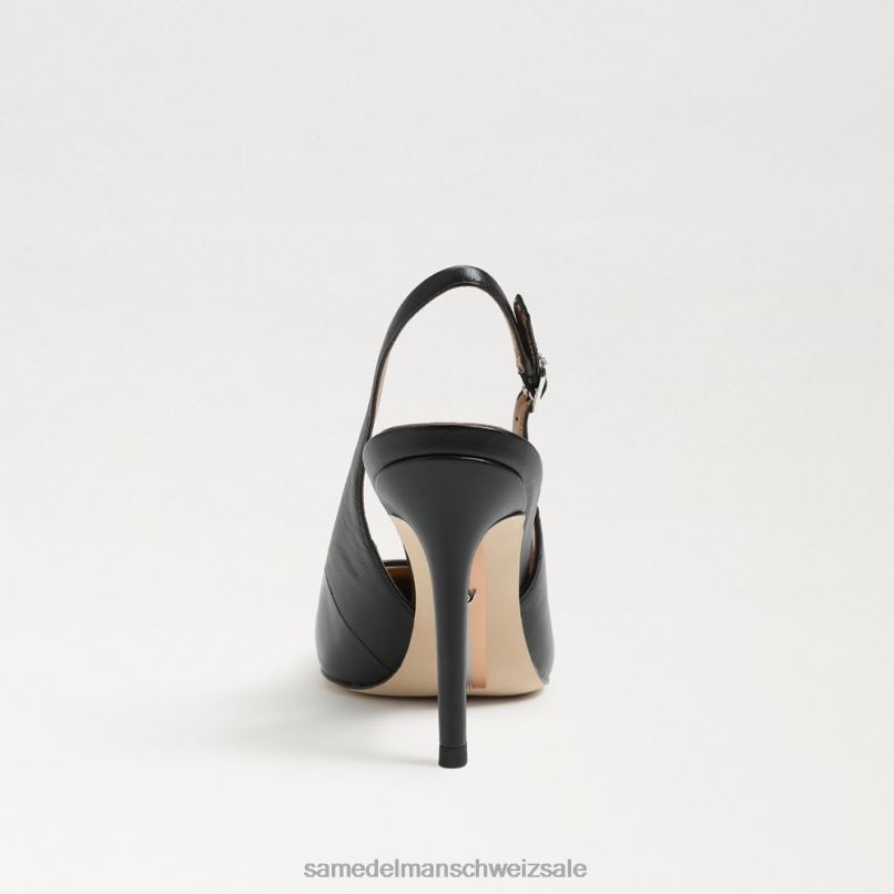 CH Sam Edelman Frauen Haselnussbraune Slingback-Pumps schwarzes Leder X2J86662 Schuhwerk