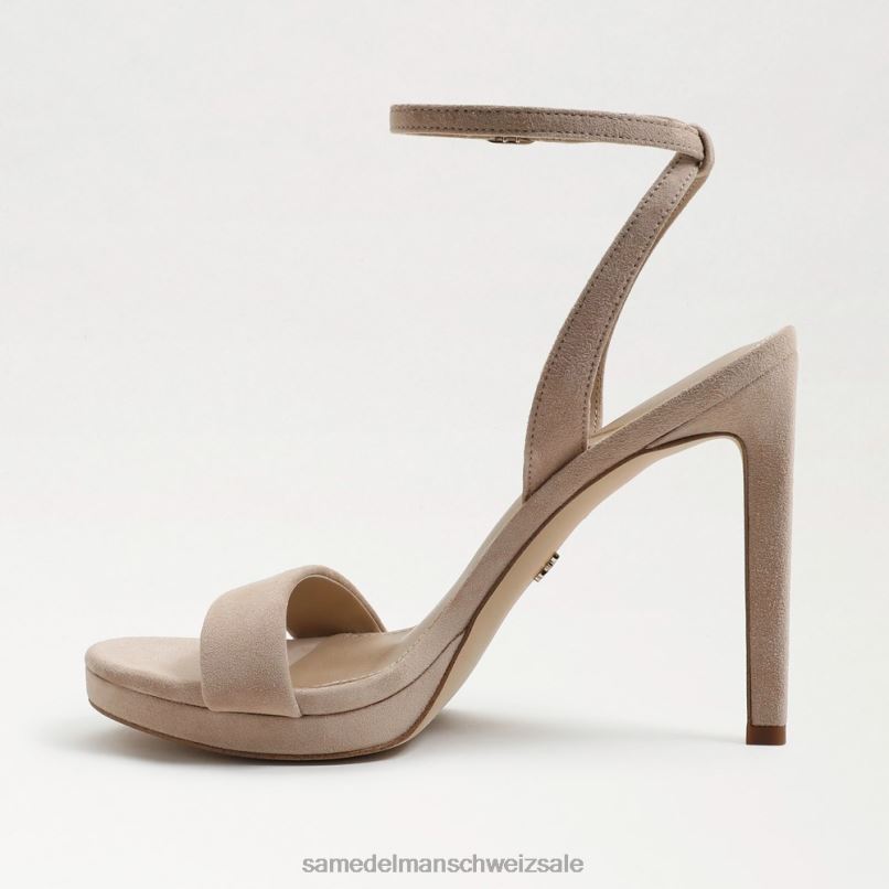 CH Sam Edelman Frauen Jade-Knöchelriemenabsatz Cappuccino-Wildleder X2J86391 Schuhwerk