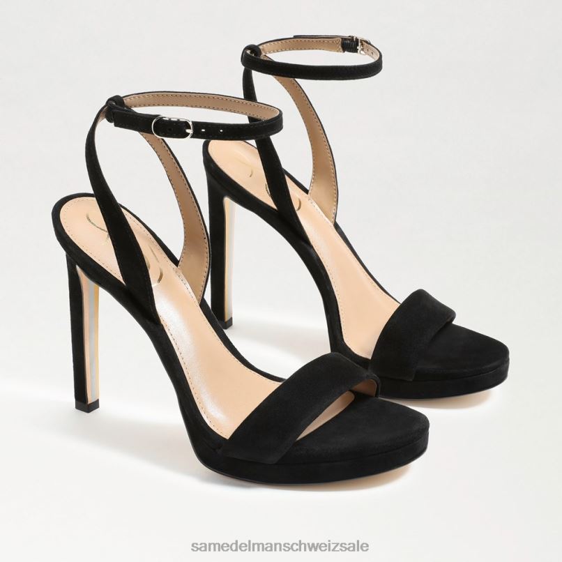 CH Sam Edelman Frauen Jade-Knöchelriemenabsatz schwarzes Wildleder X2J86392 Schuhwerk