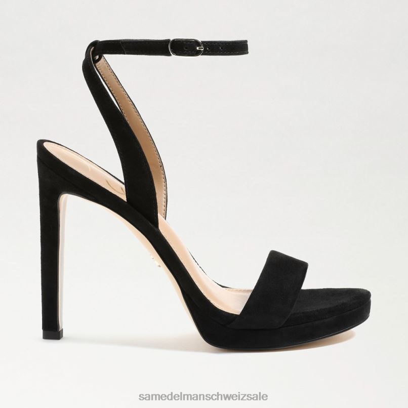 CH Sam Edelman Frauen Jade-Knöchelriemenabsatz schwarzes Wildleder X2J86392 Schuhwerk