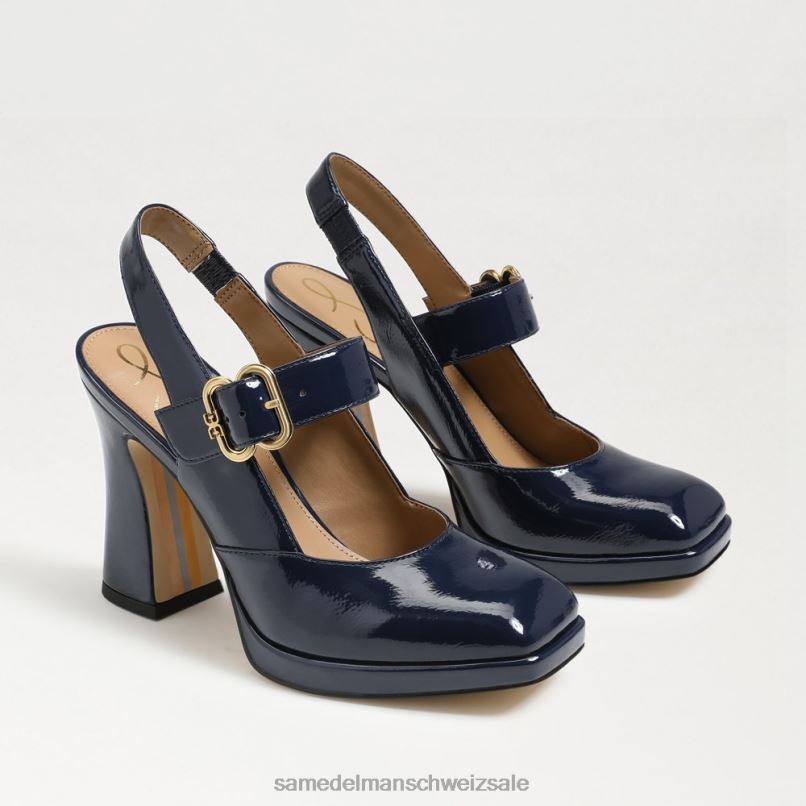 CH Sam Edelman Frauen Jildie Slingback-Mary-Jane-Absatz Königliche Marine X2J86313 Schuhwerk