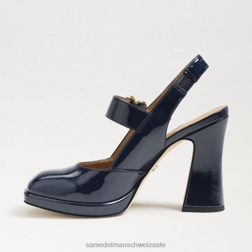 CH Sam Edelman Frauen Jildie Slingback-Mary-Jane-Absatz Königliche Marine X2J86313 Schuhwerk