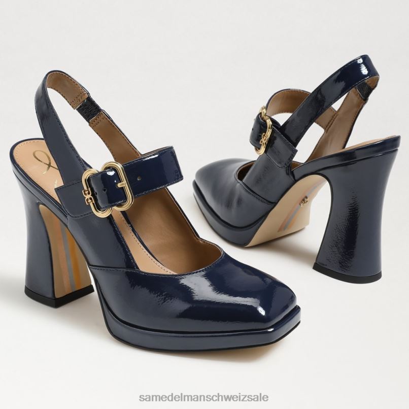 CH Sam Edelman Frauen Jildie Slingback-Mary-Jane-Absatz Königliche Marine X2J86313 Schuhwerk