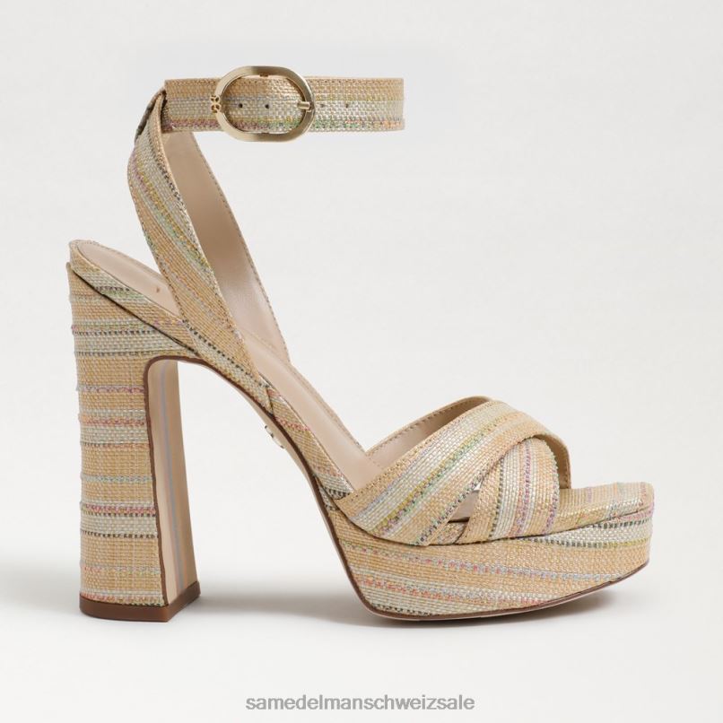 CH Sam Edelman Frauen Kayna Plateausandale Natürlicher Multi-Bast X2J86510 Schuhwerk