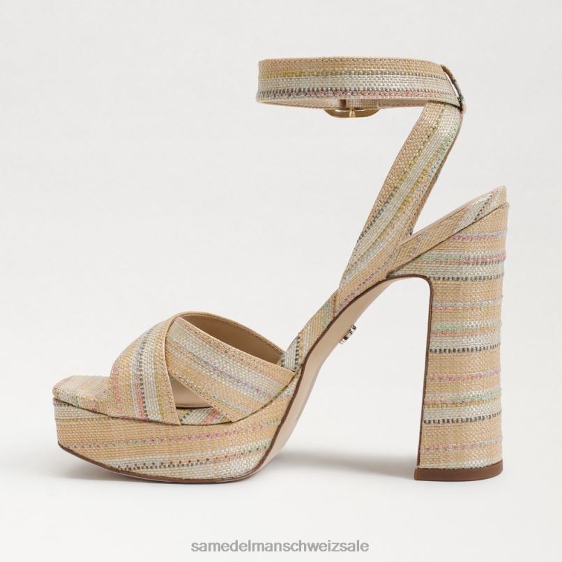 CH Sam Edelman Frauen Kayna Plateausandale Natürlicher Multi-Bast X2J86510 Schuhwerk