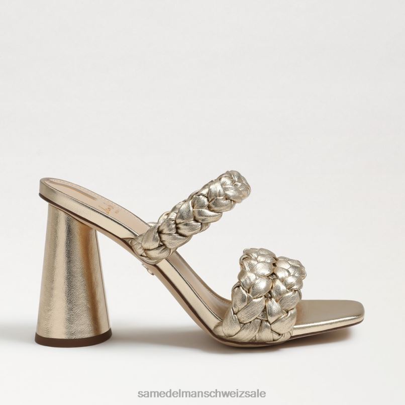 CH Sam Edelman Frauen Kendra-Mule mit Blockabsatz Blattgoldleder X2J86804 Schuhwerk