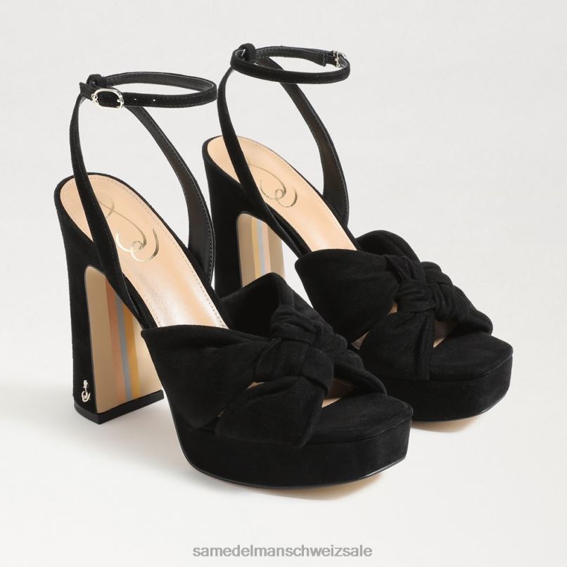 CH Sam Edelman Frauen Kristen-Plateau-Absatz schwarzes Wildleder X2J86819 Schuhwerk