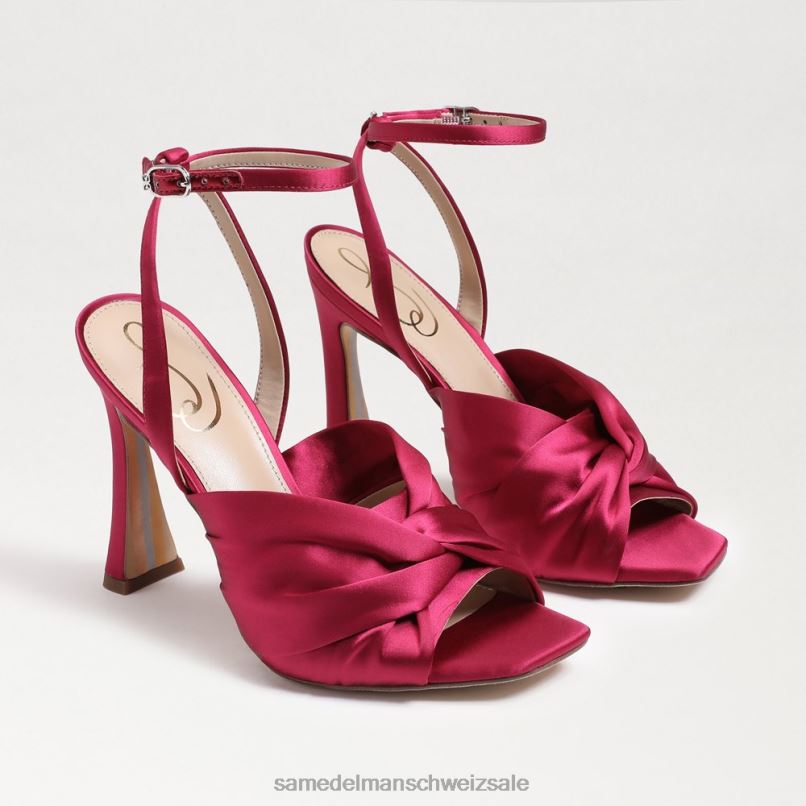 CH Sam Edelman Frauen Lavendelfarbener Riemchenabsatz Himbeersatin X2J86949 Schuhwerk