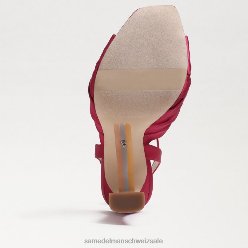 CH Sam Edelman Frauen Lavendelfarbener Riemchenabsatz Himbeersatin X2J86949 Schuhwerk