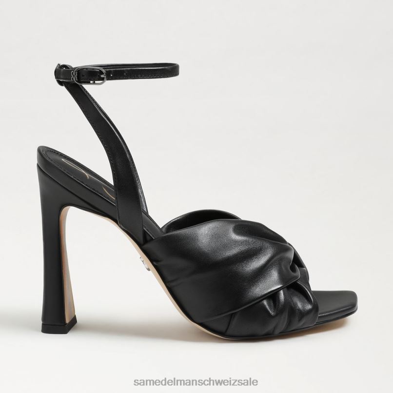 CH Sam Edelman Frauen Lavendelfarbener Riemchenabsatz schwarzes Leder X2J86951 Schuhwerk