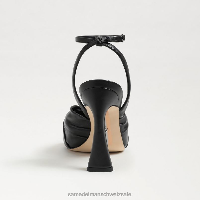CH Sam Edelman Frauen Lavendelfarbener Riemchenabsatz schwarzes Leder X2J86951 Schuhwerk