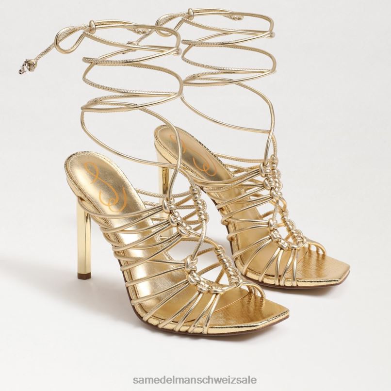 CH Sam Edelman Frauen Lylah Stiletto-Schnürsandale Bernstein Gold X2J86441 Schuhwerk