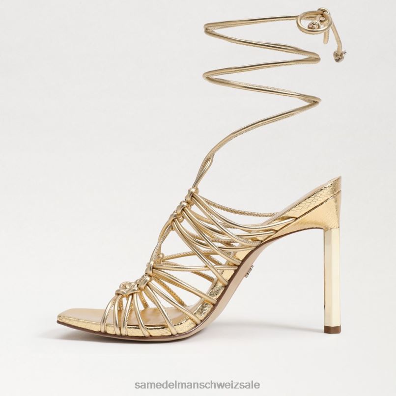 CH Sam Edelman Frauen Lylah Stiletto-Schnürsandale Bernstein Gold X2J86441 Schuhwerk