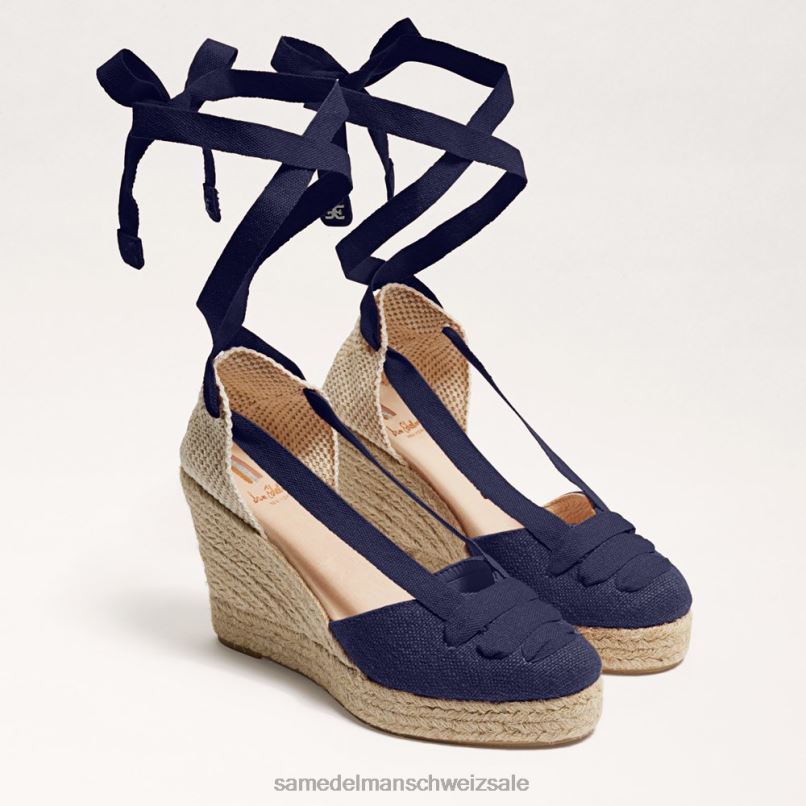 CH Sam Edelman Frauen Margherita Espadrille-Keilsandale Marine X2J8688 Schuhwerk