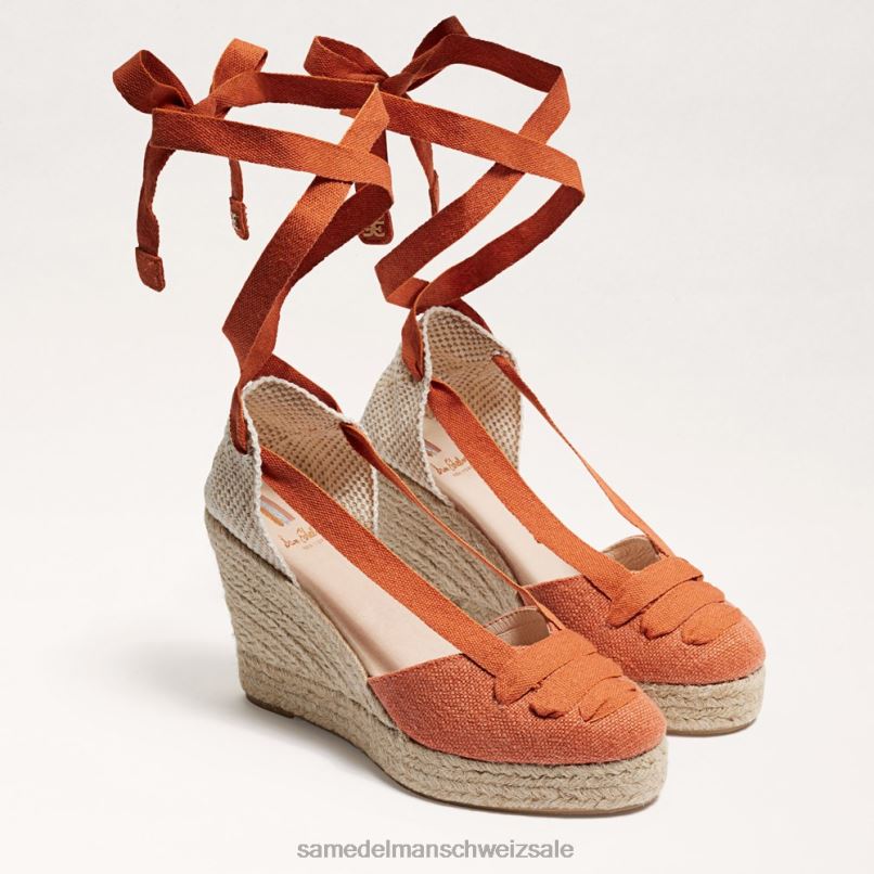 CH Sam Edelman Frauen Margherita Espadrille-Keilsandale gebranntes Orange X2J8686 Schuhwerk
