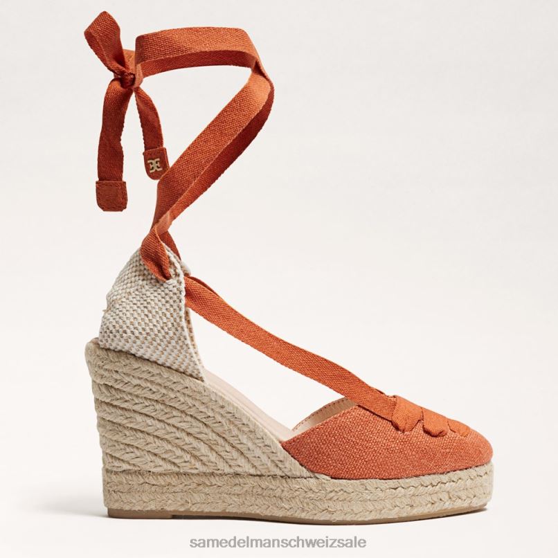 CH Sam Edelman Frauen Margherita Espadrille-Keilsandale gebranntes Orange X2J8686 Schuhwerk