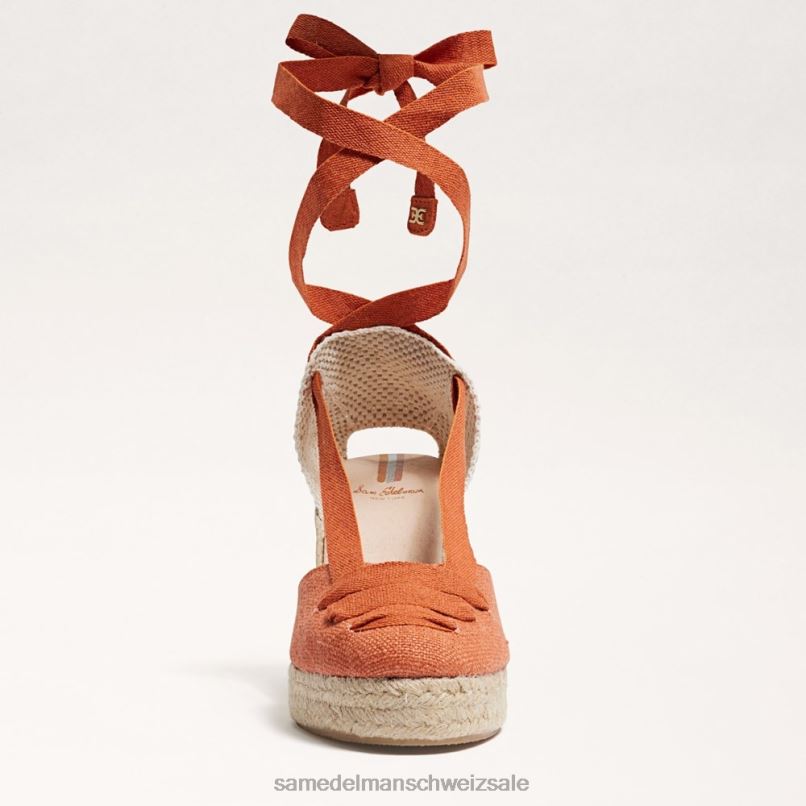 CH Sam Edelman Frauen Margherita Espadrille-Keilsandale gebranntes Orange X2J8686 Schuhwerk