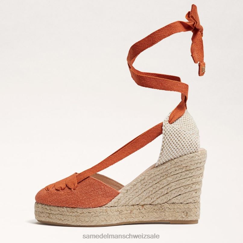 CH Sam Edelman Frauen Margherita Espadrille-Keilsandale gebranntes Orange X2J8686 Schuhwerk