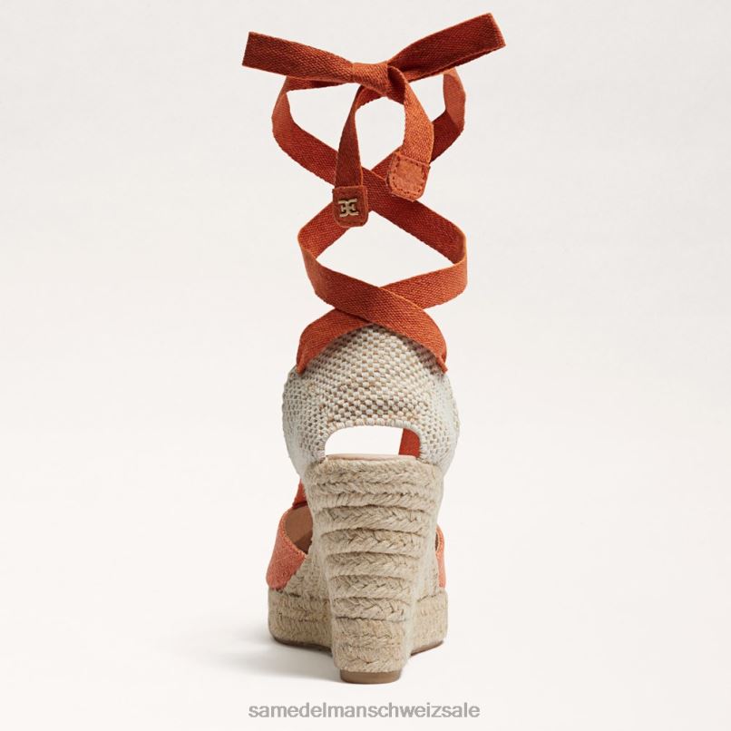 CH Sam Edelman Frauen Margherita Espadrille-Keilsandale gebranntes Orange X2J8686 Schuhwerk