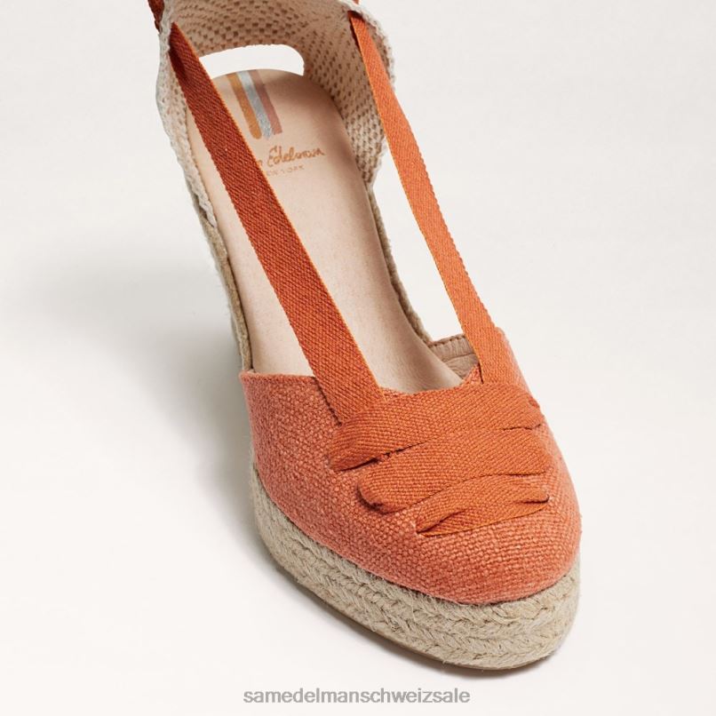 CH Sam Edelman Frauen Margherita Espadrille-Keilsandale gebranntes Orange X2J8686 Schuhwerk