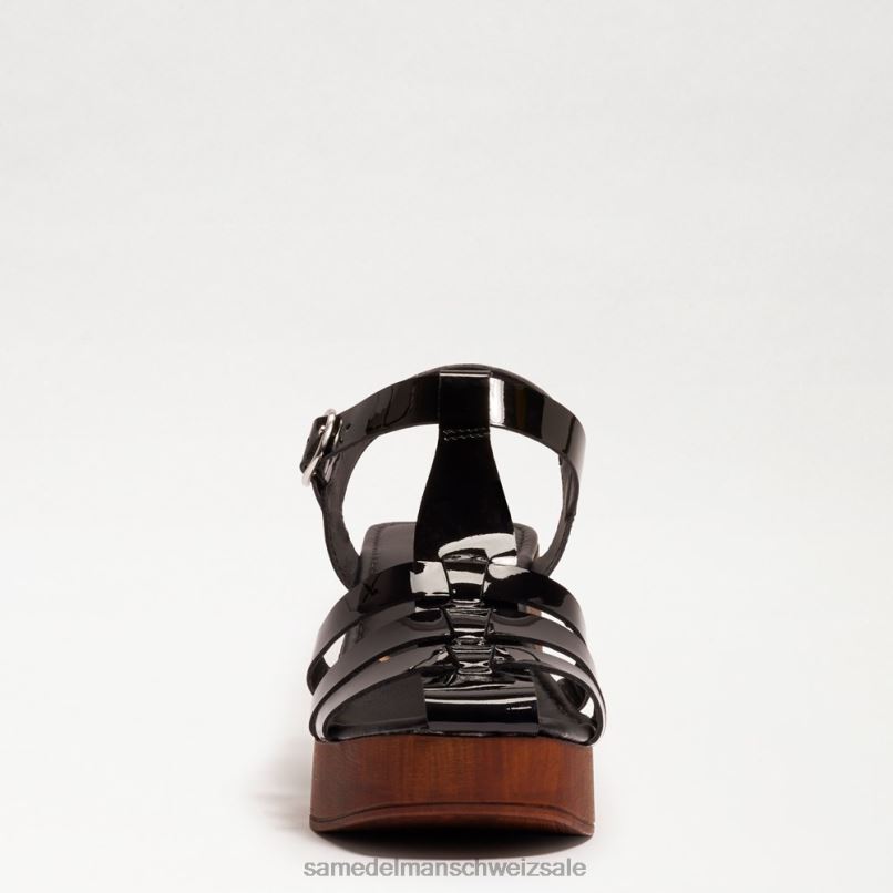 CH Sam Edelman Frauen Margritte-Plateau-Blockabsatz schwarzes Lackleder X2J86660 Schuhwerk