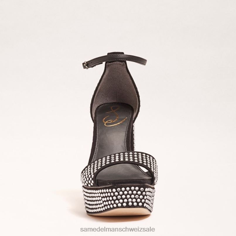 CH Sam Edelman Frauen Nellie Glitzer-Plateau-Absatz Schwarz X2J86453 Schuhwerk