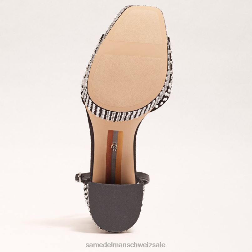 CH Sam Edelman Frauen Nellie Glitzer-Plateau-Absatz Schwarz X2J86453 Schuhwerk