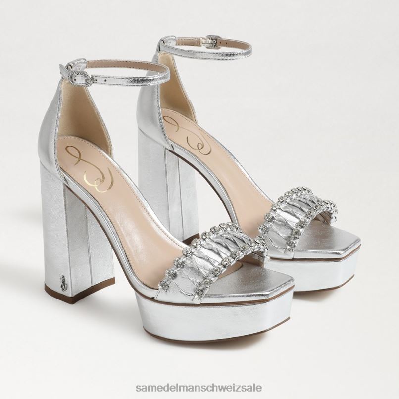 CH Sam Edelman Frauen Ninette-Plateauabsatz weiches Silber X2J86760 Schuhwerk