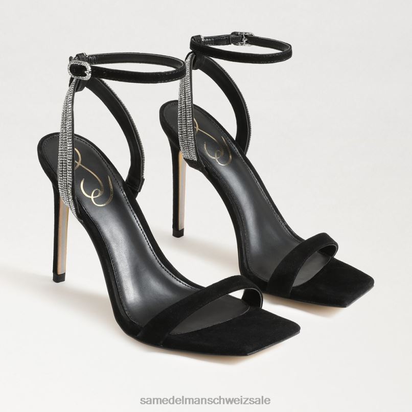 CH Sam Edelman Frauen Ophelia-Knöchelriemenabsatz schwarzes Wildleder X2J86537 Schuhwerk