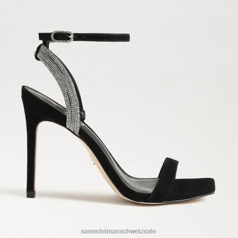 CH Sam Edelman Frauen Ophelia-Knöchelriemenabsatz schwarzes Wildleder X2J86537 Schuhwerk