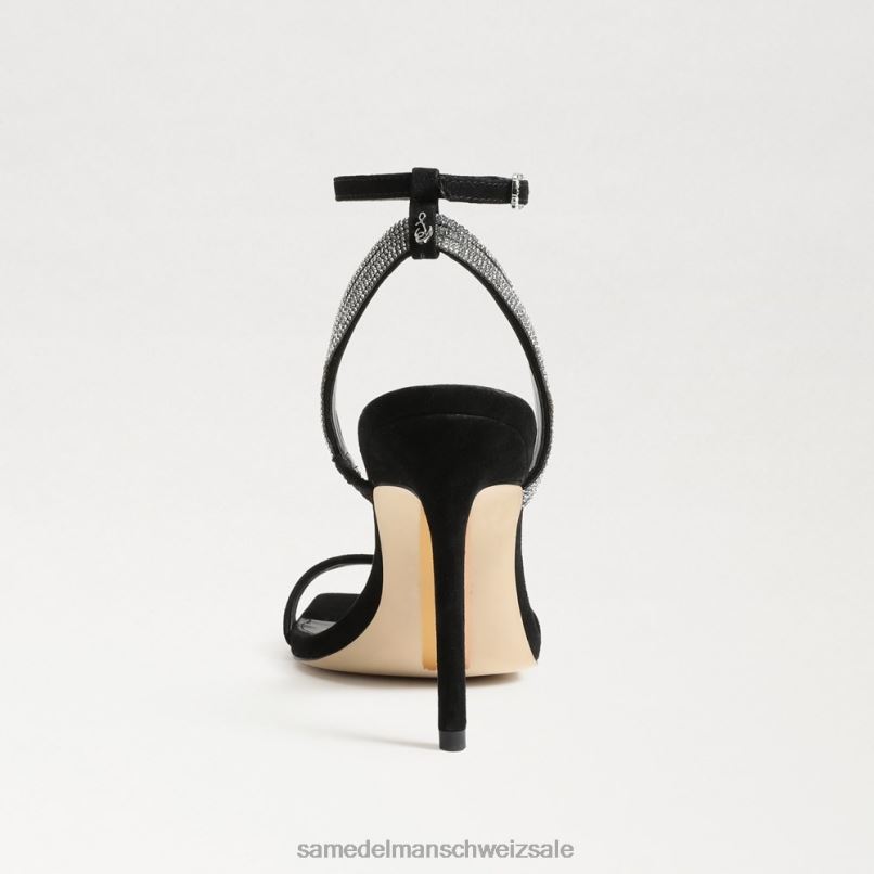 CH Sam Edelman Frauen Ophelia-Knöchelriemenabsatz schwarzes Wildleder X2J86537 Schuhwerk