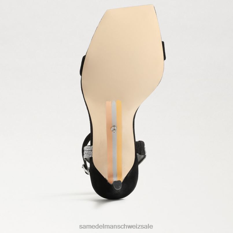 CH Sam Edelman Frauen Ophelia-Knöchelriemenabsatz schwarzes Wildleder X2J86537 Schuhwerk