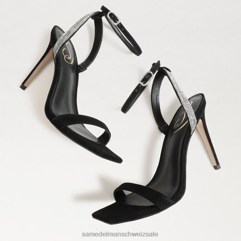 CH Sam Edelman Frauen Ophelia-Knöchelriemenabsatz schwarzes Wildleder X2J86537 Schuhwerk