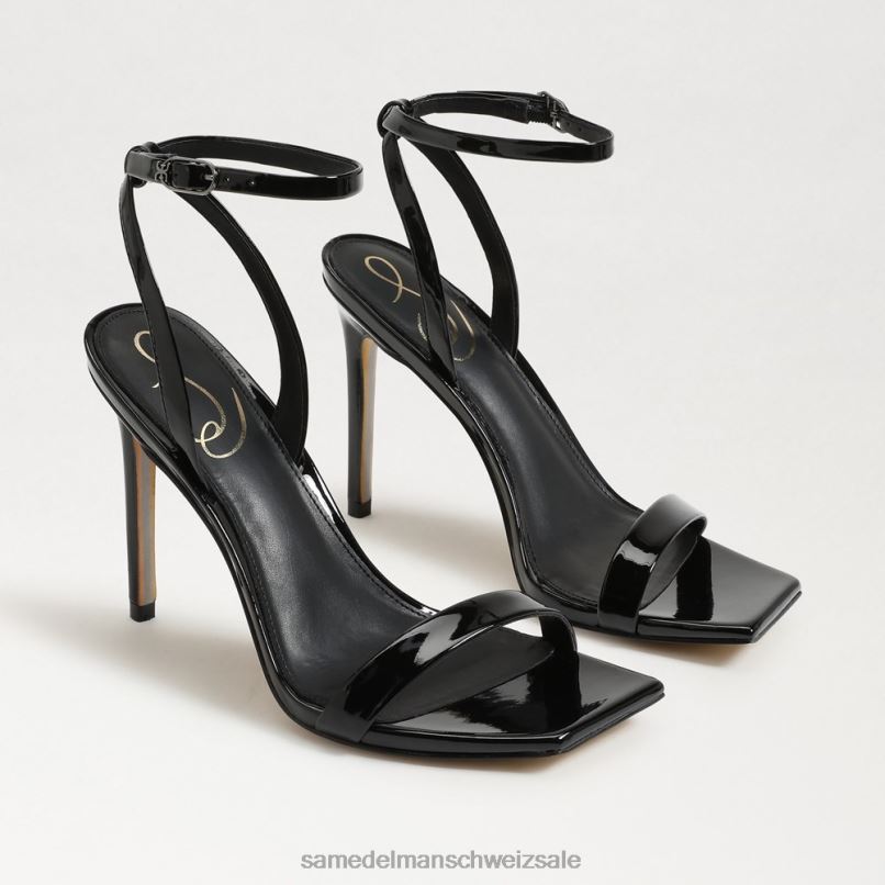 CH Sam Edelman Frauen Orchideen-Riemenabsatz schwarzes Lackleder X2J86800 Schuhwerk