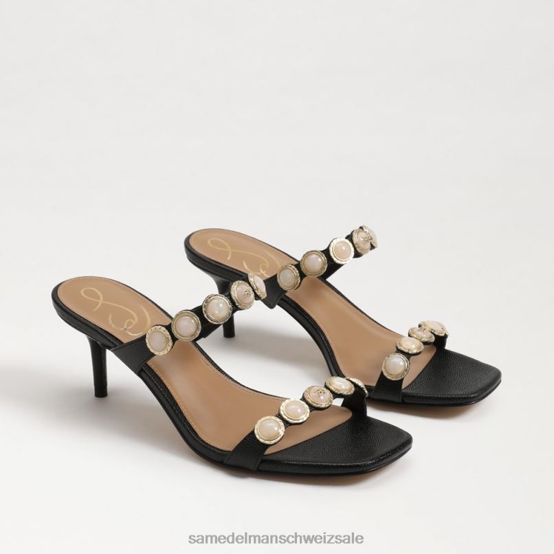 CH Sam Edelman Frauen Palma Kitten-Heel-Mule schwarze Eidechse X2J86494 Schuhwerk