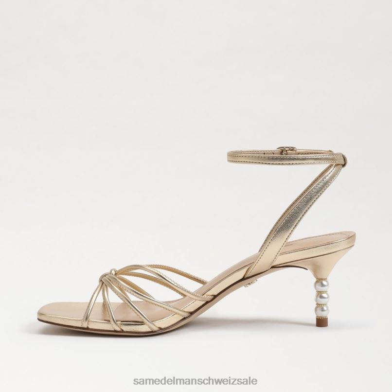 CH Sam Edelman Frauen Philippa Kitten Heel Gold Blatt X2J86178 Schuhwerk