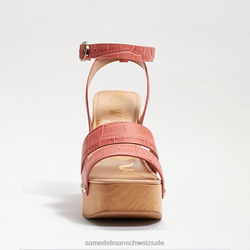 CH Sam Edelman Frauen Rosalind Plateau-Sandale mit Absatz Terra Rose Kroko X2J86801 Schuhwerk