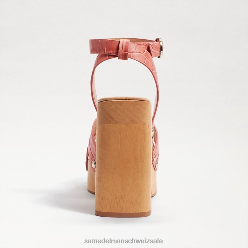 CH Sam Edelman Frauen Rosalind Plateau-Sandale mit Absatz Terra Rose Kroko X2J86801 Schuhwerk