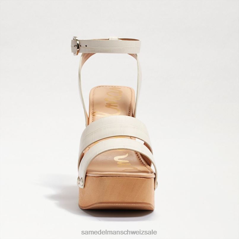 CH Sam Edelman Frauen Rosalind Plateau-Sandale mit Absatz modernes elfenbeinfarbenes Krokodil X2J86802 Schuhwerk