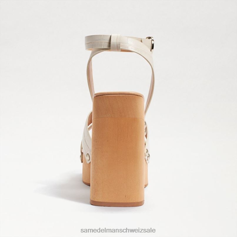 CH Sam Edelman Frauen Rosalind Plateau-Sandale mit Absatz modernes elfenbeinfarbenes Krokodil X2J86802 Schuhwerk